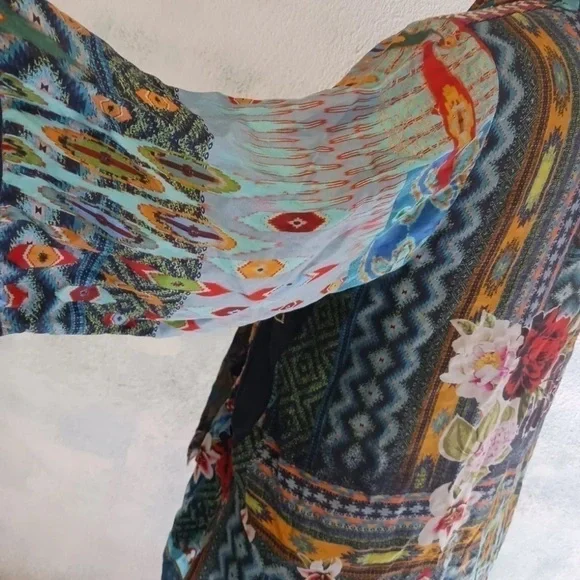 Johnny Was KobenEmbroidered Silk Twill Kimono GORGEOUS DESIGN AND RARE NWT